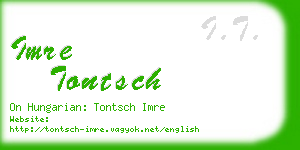 imre tontsch business card